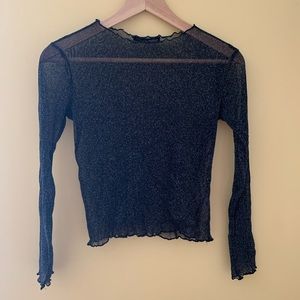 Brandy Melville sheer long sleeved black top in one size